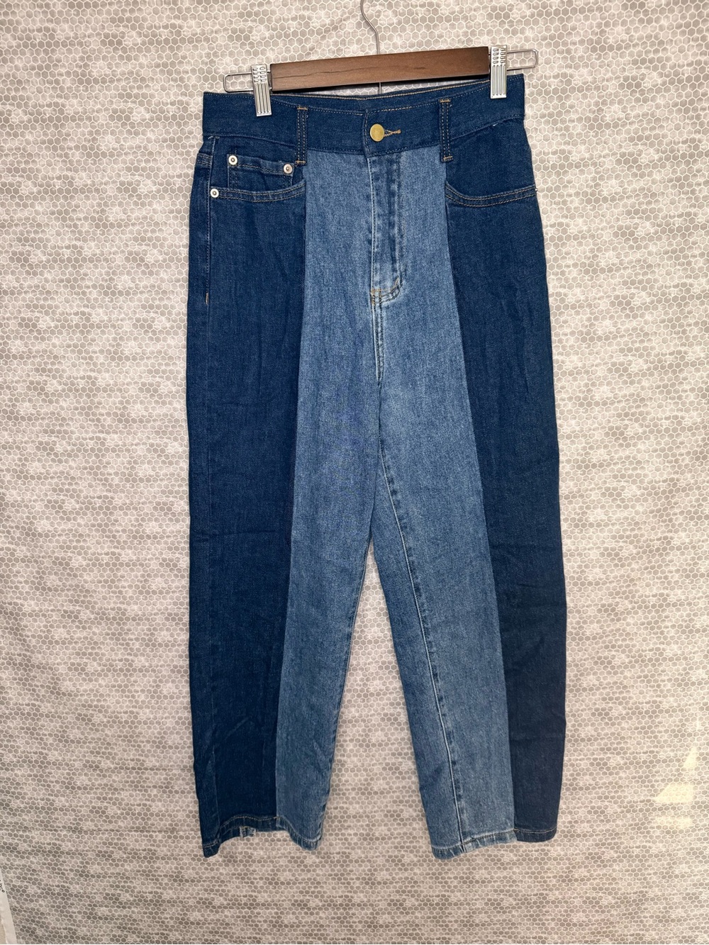 SHEIN Motf Patchwork Women Denim patchwork small pants